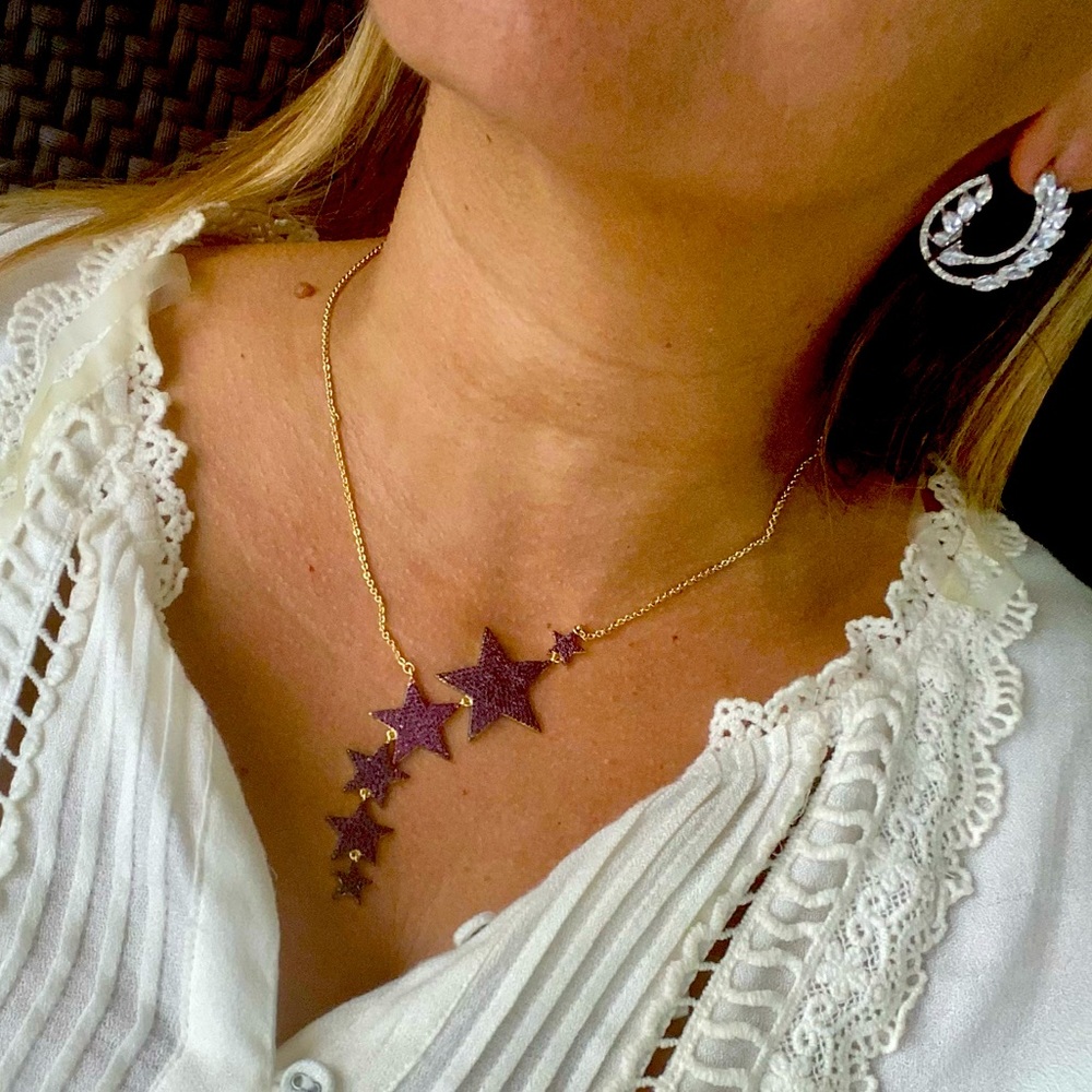 Adorable 18k gold plated star necklace